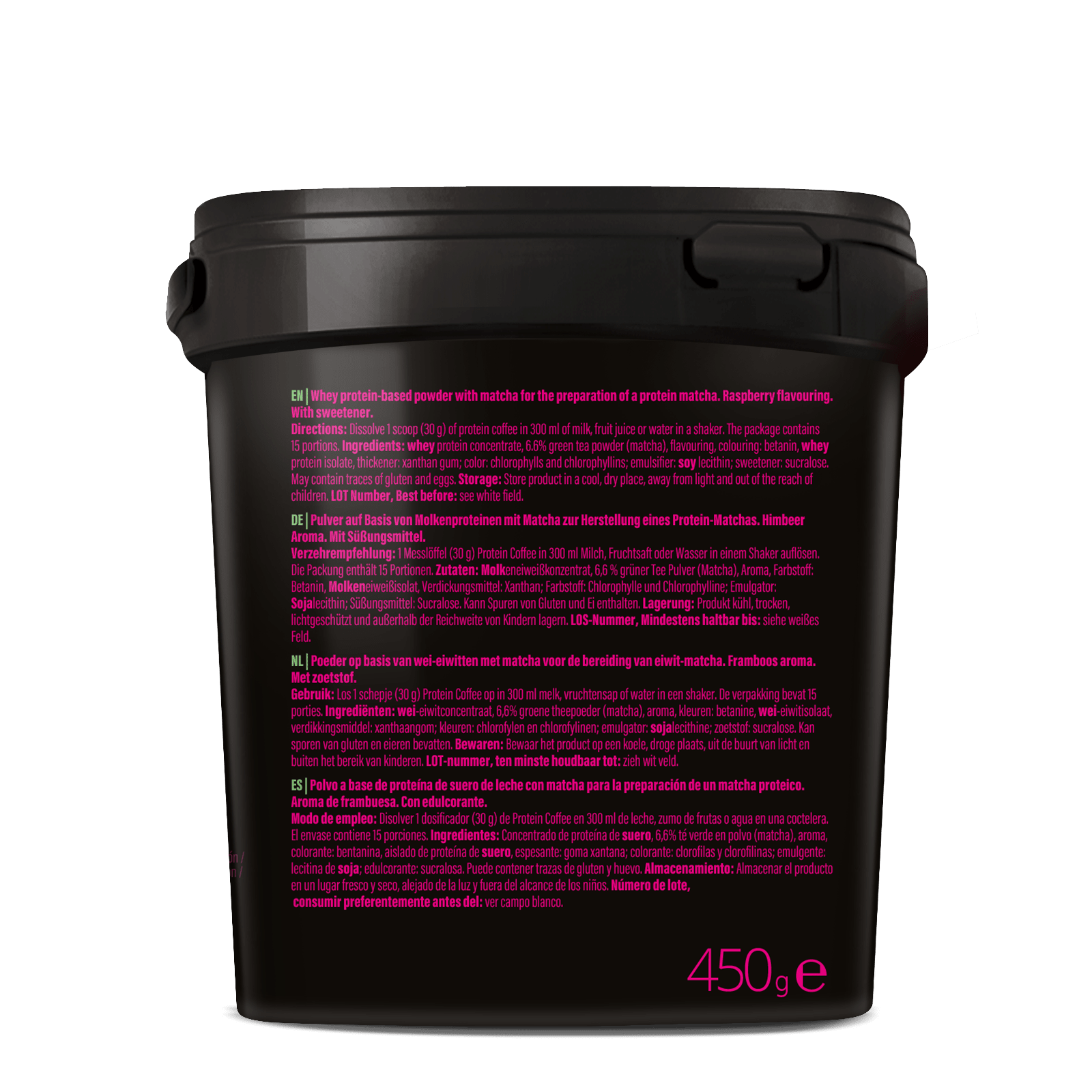 Baltyminė aviečių skonio MATCHA (450 g) - Image 2